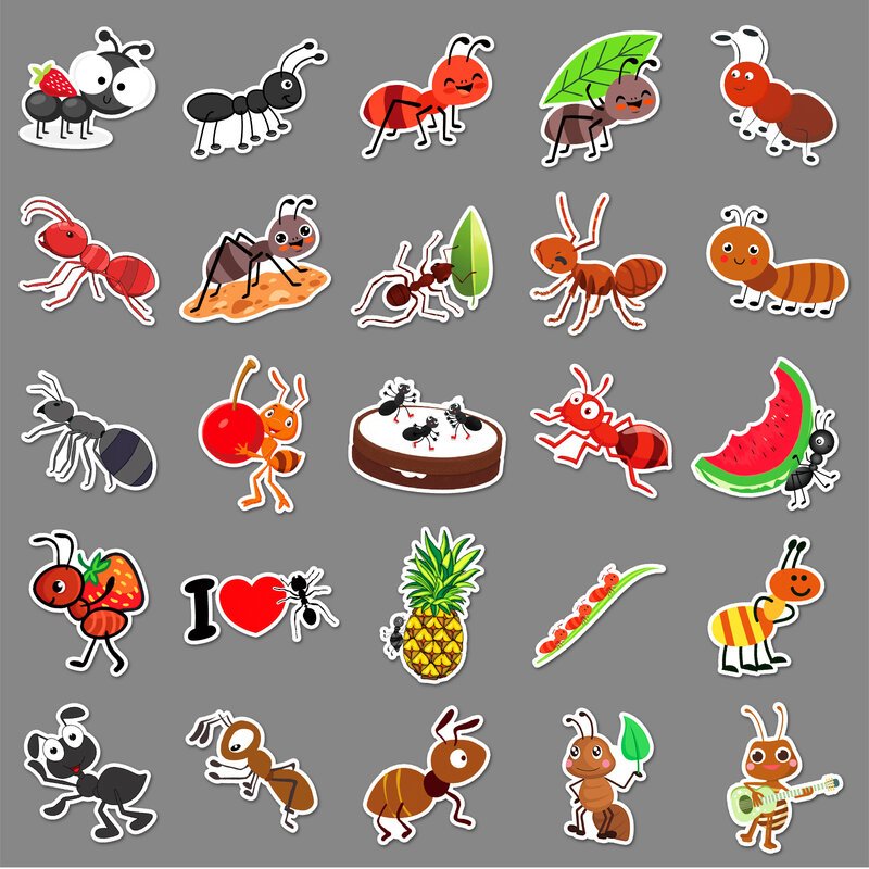 50Pcs Cartoon Ant Series Graffiti Stickers Suitable for Laptop Helmets Desktop Decoration DIY Stickers Toys Wholesale