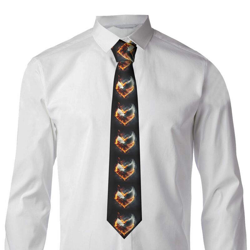 Mens Tie Classic Skinny Dove Fire Neckties Narrow Collar Slim Casual Tie Accessories Gift