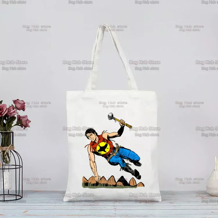 Zagor Print Canvas Shoulder Tote Bag for Women Handbags Eco Reusable Shopping Bag Vintage Fashion Ulzzang Bags