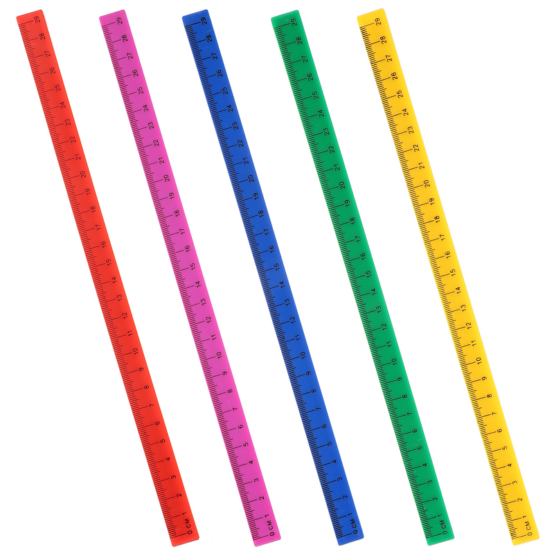 5 Pcs Household Children's Drawing Board Work Measuring Tape Plastic Novelty Rulers