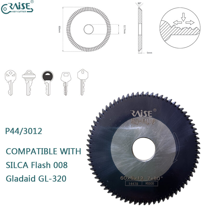 Fraise P44 3012 Compatible avec SILCA Flash 008 Gladaid GL 320, Machine à copier les clés, outils de serrurier