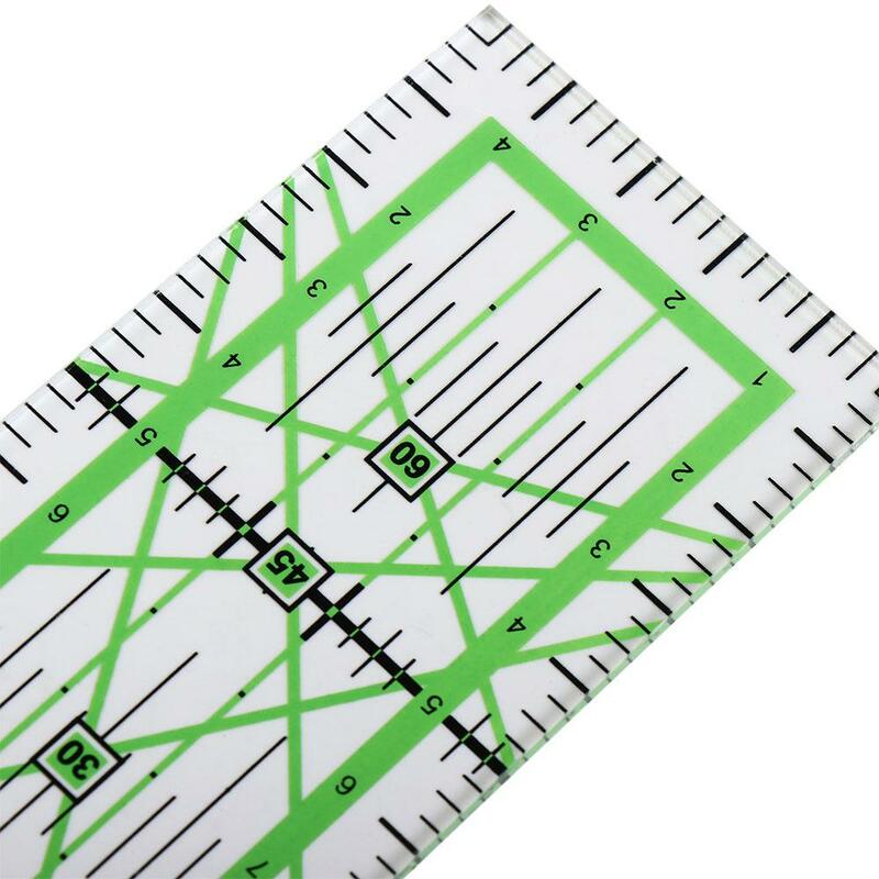 Righello per trapuntatura in acrilico taglio di abbigliamento righello per cucire trasparente verde righello per disegno rettangolare sarta