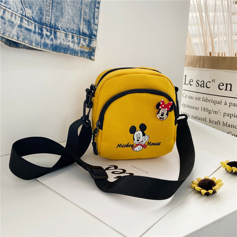 Bolso cruzado de Disney para niños y niñas, Mini bolso de hombro informal con dibujos animados de Mickey Mouse y Minnie, regalo de cumpleaños
