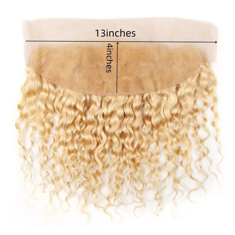 613 onda d'acqua bionda 13x 4 frontale in pizzo trasparente pizzo svizzero brasiliano capelli Remy grezzi 100% capelli umani densità 150% per le donne
