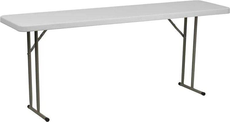 Table d'entraînement pliante rectangulaire en plastique, table de séminaire blanche, lot de 5, 6 pieds