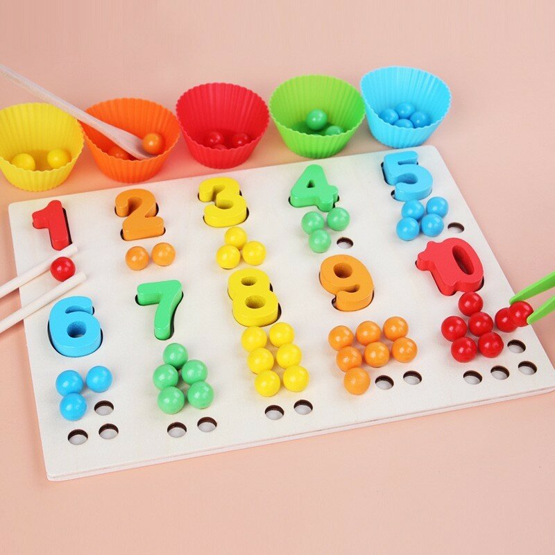 ألعاب خشبية لألعاب الرياضيات للأطفال التعليم المبكر للأطفال عد إضافة الطرح مطابقة ألعاب تعليمية تعليمية