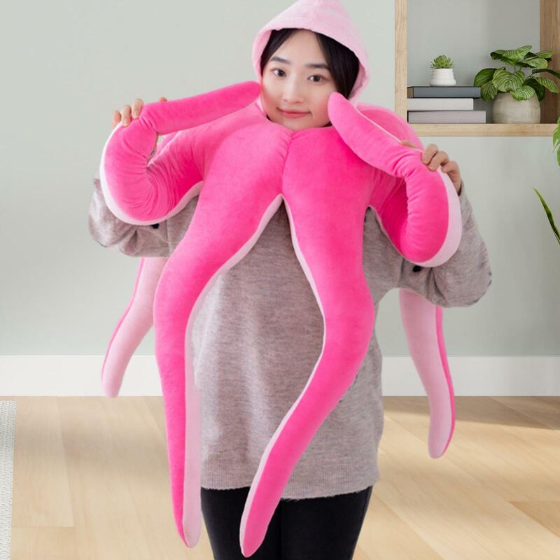 Costume da polpo per bambini Costume da calamaro in peluche indossabile per regali di compleanno gioco di ruolo decorazione per la casa della famiglia di Halloween