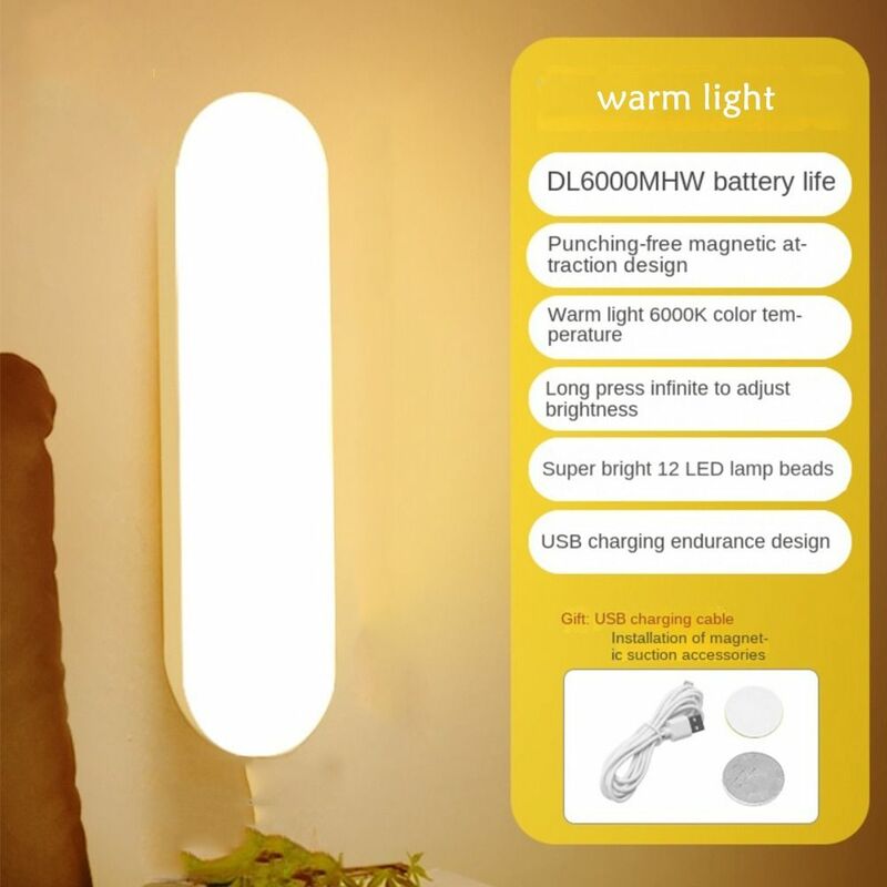 3-color USB Bedside Student Dormitory Desk Reading Light Table Lamp Rechargeable LED Light Night Light