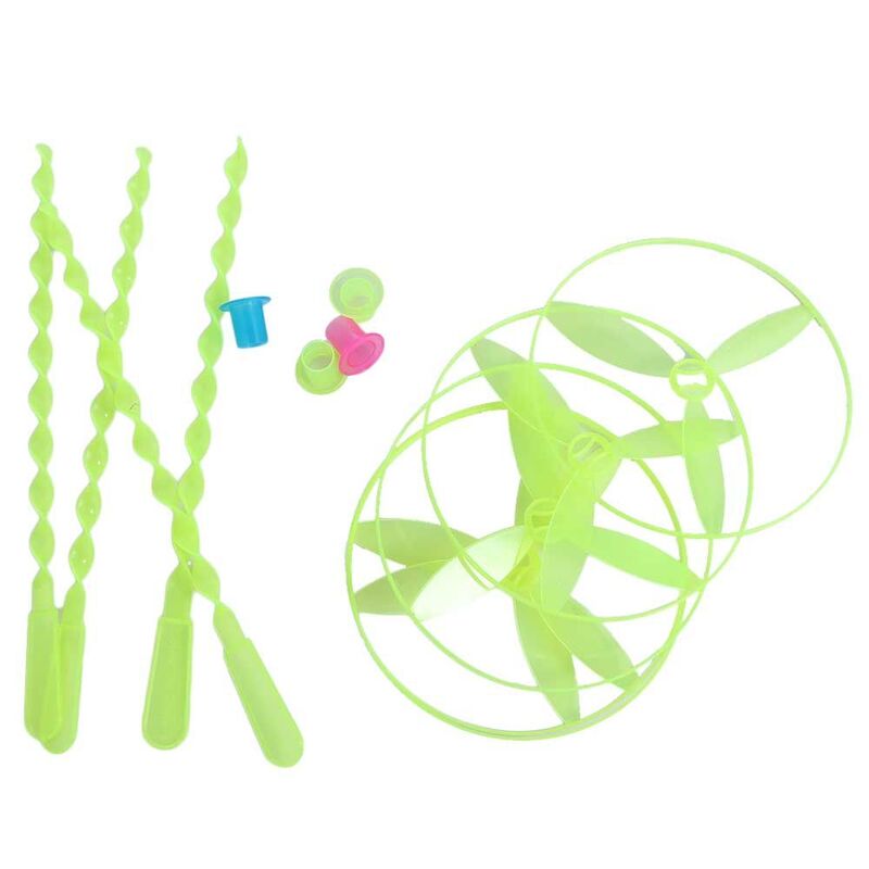 Ufo Color Helicopter Novelty Children Toy Dragonfly Flying  Toy Handle UFO Toy Outdoor Sports Games Outdoor Dragonfly