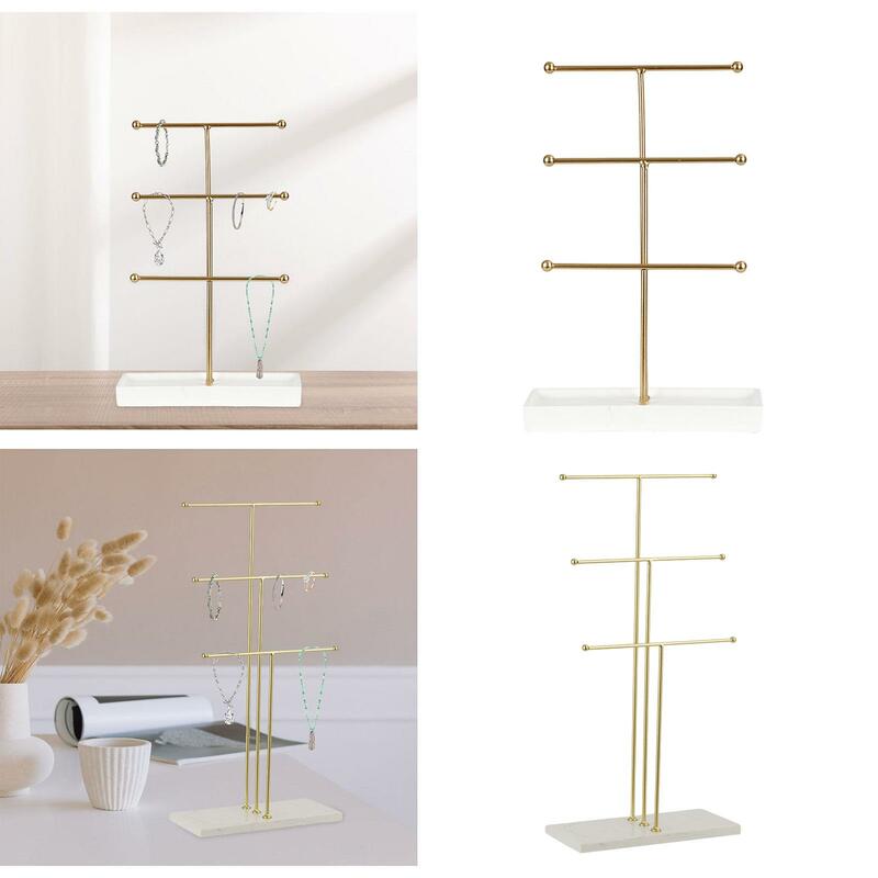 Jewelry Stand T Shaped Jewelry Holder with Base Minimalist Jewelry Shelf Jewelry Rack for Hanging Pendant Rings Earrings