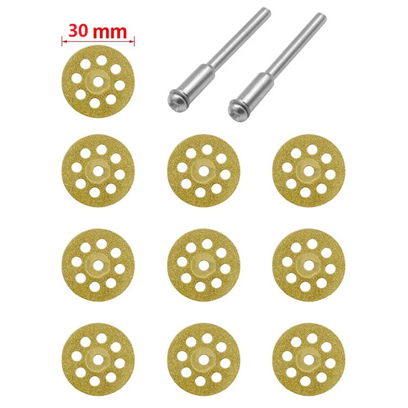 10個のダイヤモンドカッティングホイール,ディスクを切断するためのセラミックハンドル,ドレメルドリル用,ロータリーツール