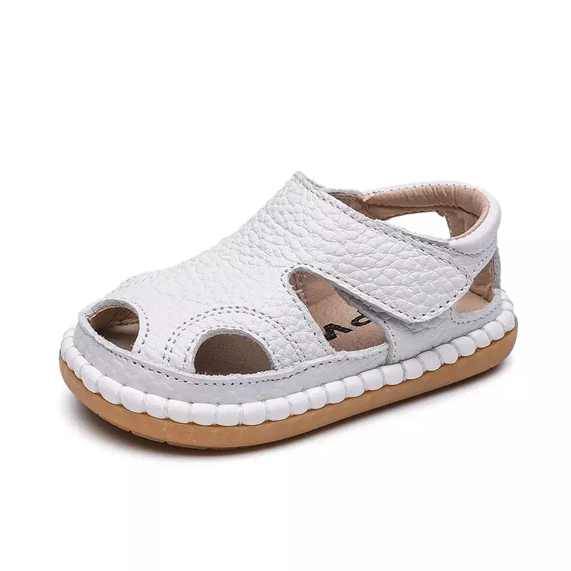 Летние детские сандалии для маленьких девочек и мальчиков; Обувь для малышей с мягкой подошвой; Детские пляжные сандалии из натуральной кожи