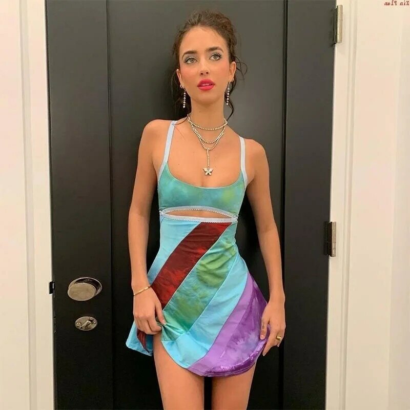 Wholesale 30 Cosplay Streetwear Halter Green Mini gonna da nuoto Backless Sexy scollo a V Summer Beach prendisole Vintage Party Dress