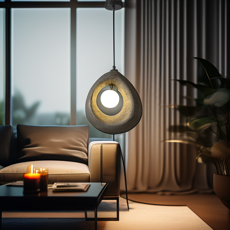 Lampu gantung LED Nordic, Wabi Sabi Modern bentuk tidak teratur lampu gantung ruang tamu kamar tidur minimalis perlengkapan pencahayaan