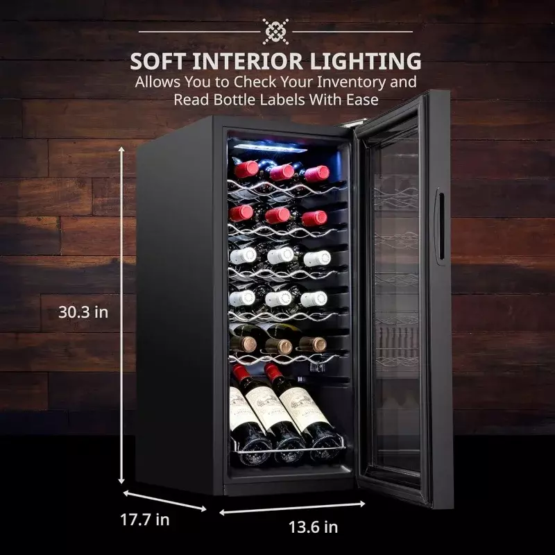 Ivation Wine Cooler com Smart App Control, grande célula de vinho autônoma, geladeira com Wi-Fi, sistema de refrigeração, Compressor 51 Garrafa