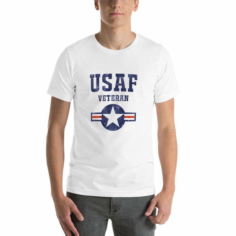 Força Aérea usaf veterano t-shirt para homens, engraçado verão tops, novo