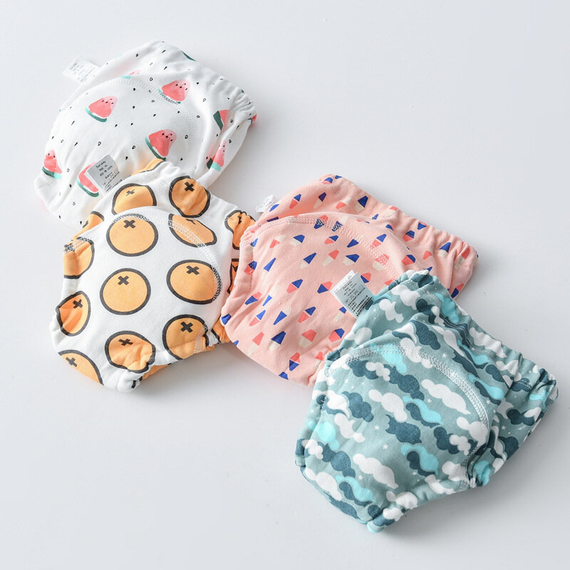 ผ้าอ้อมผ้าฝ้ายน่ารัก celana Training กันน้ำสำหรับทารกใหม่สำหรับเด็กทารกผ้าอ้อมซักได้กางเกงขาสั้นผ้าอ้อมเปลี่ยนผ้าอ้อม