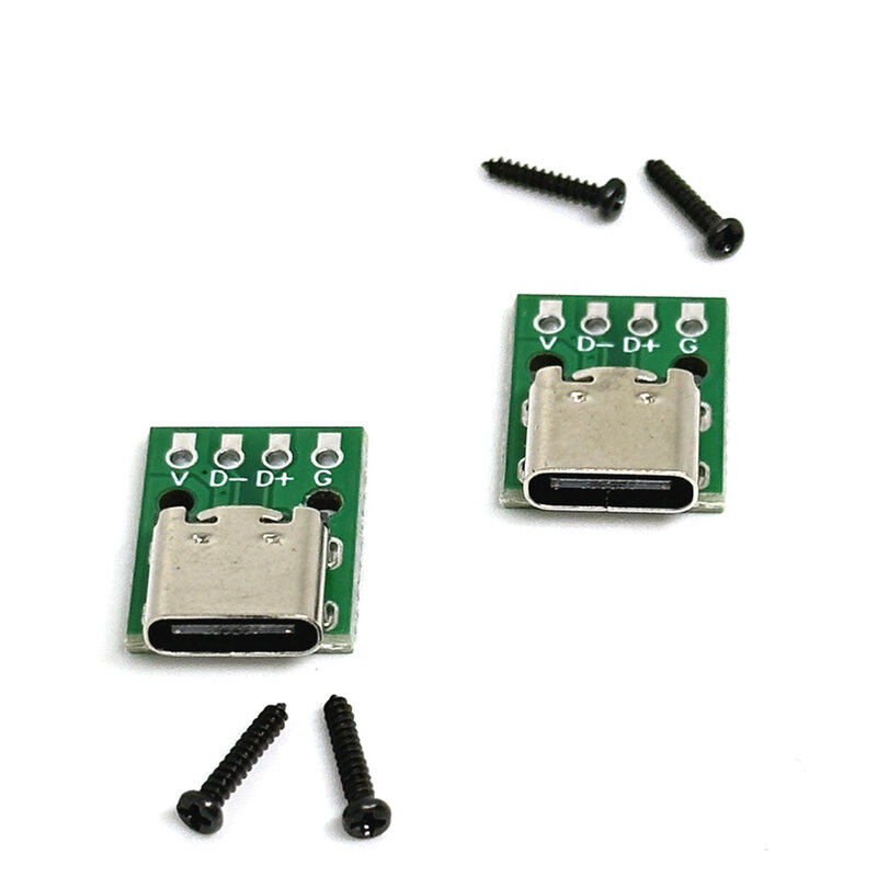 TYPE-C Vrouwelijke Testbord Usb 3.1 Pcb Board 16P Naar 2.54Mm Dip 4pin Connector Socket Hoge Stroom Adapter Module Met Schroeven