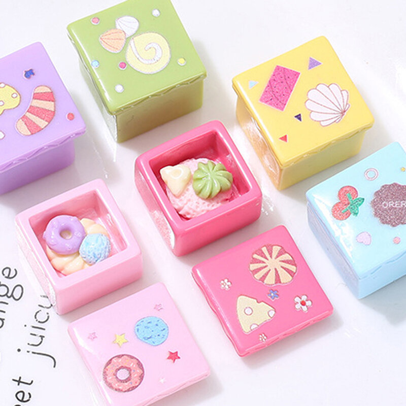 Poppenhuis Miniatuur Dessert Cake Box Model Keuken Voedsel Scène Accessoires Voor Poppenhuis Decor Kids Pretend Play Speelgoed