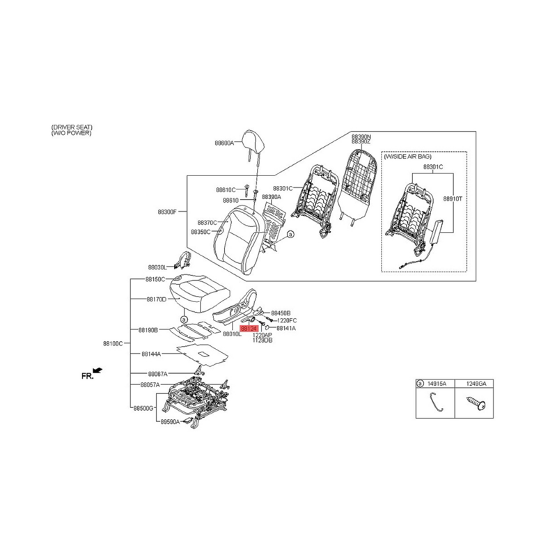 Palanca de manija de ajuste del asiento lateral del conductor delantero para Kia Soul, palanca extractora de asiento, apalancamiento, 88195-B2000EQ, 2014-2019
