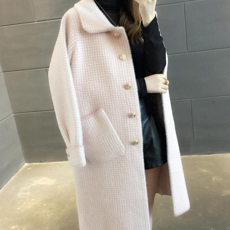 Женский бархатный кардиган с имитацией узора «гусиные лапки», вязаное пальто, модное женское Шерстяное Пальто, повседневное Свободное пальто с рукавами-фонариками, Осень-зима 2023