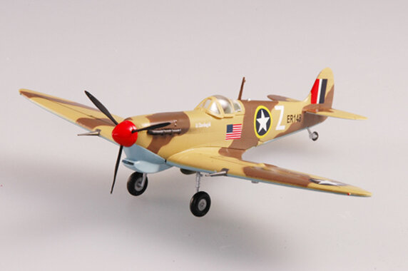 Easymodel-37219 1/72 Spitfire Fighter USAF 2, Escuadrón 1943 ensamblado, acabado militar estático, modelo de plástico de colección o regalo