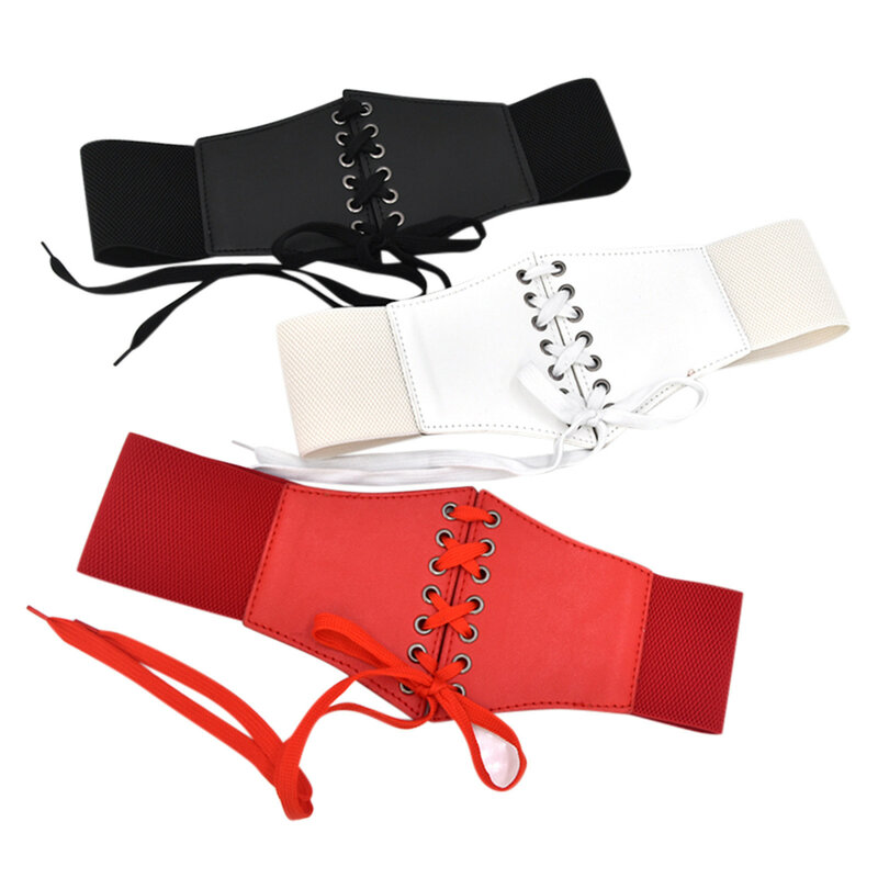 Fashion Corset Wide Belts Faux Leather Slimming Body Shaping Girdle Belt For Women Elastic Tight High Waist For Party Dress Punk