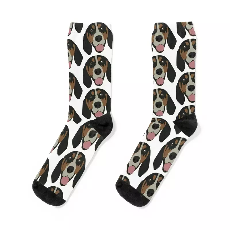Bluetick Coonhound - Happy Hound! Chaussettes de randonnée coordonnantes pour hommes et femmes, bottes de football, anti-ald, cadeaux de football