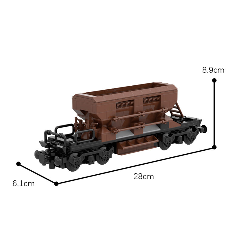 MOC Kit Blok Bangunan Dumper Sisi Kerikil DB Kereta Api Gerbong Kereta Api Jerman Model Brick Hadiah Mainan Otak Anak