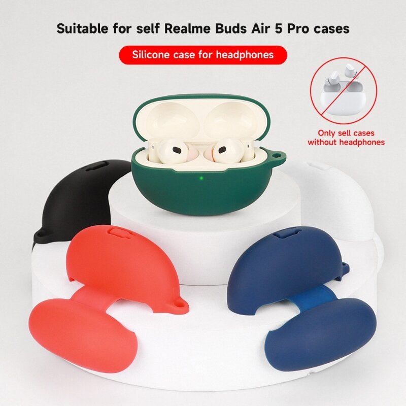 Realme 5 Pro用ワイヤレスヘッドセット,保護スリーブ付き電話カバー,洗える,傷防止,防塵シリコンケース