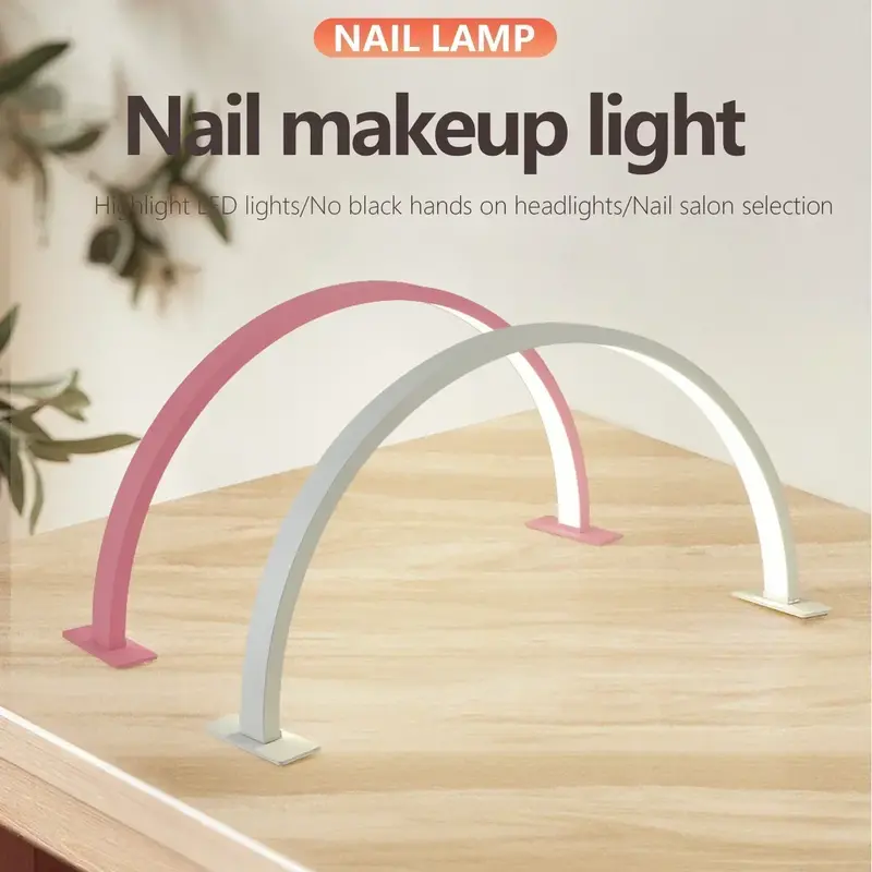 LED Half Moon Nail Table Lamp, Fotografia Lâmpada para Cílios Extensão, Sobrancelha Cílios Lamp, Arch Nail Lamp, Suplemento, Salão de Beleza