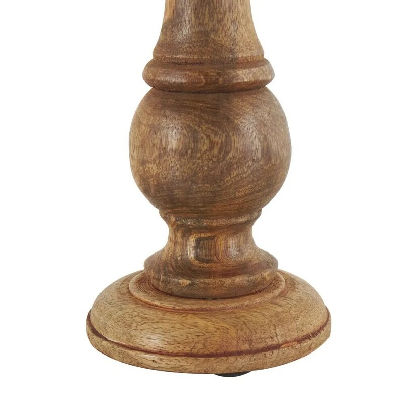 Juego de portavelas de pilar de madera de Mango tradicional y atemporal, acabado marrón de 3, 4 ", 8", 10 "H