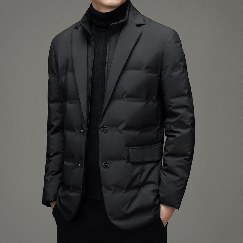 parkas Coats Man Down Jacket 2023 New Arrival Men Business Casual Classic Suit Collar 90% Gery Duck Down Coat Keep Warm parkas
