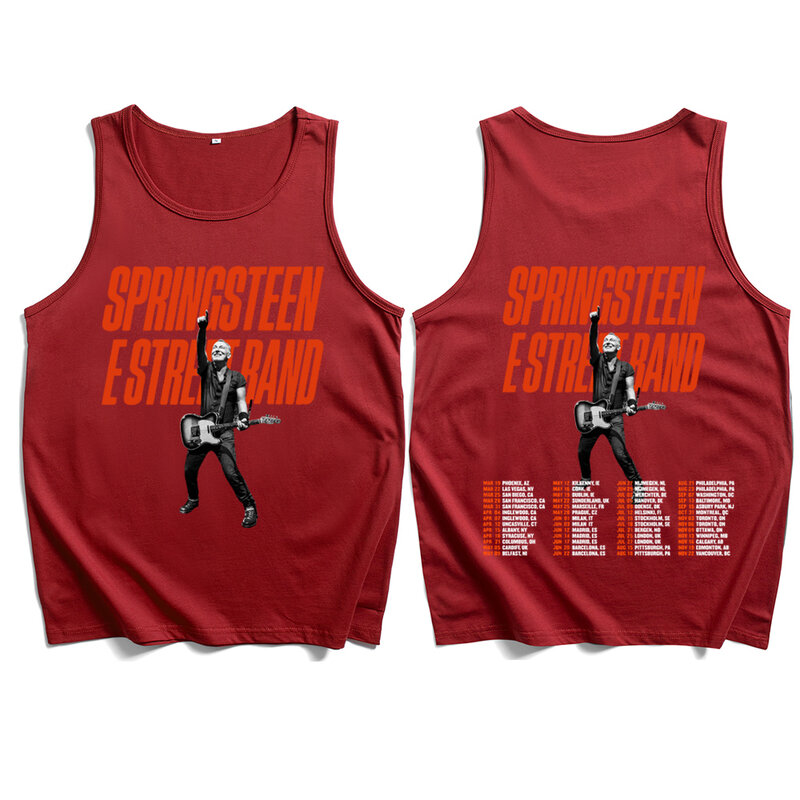 Kaus Bruce Springsteen and E Street 2024 kaus Tank top rompi kaus cetak kaus pria wanita