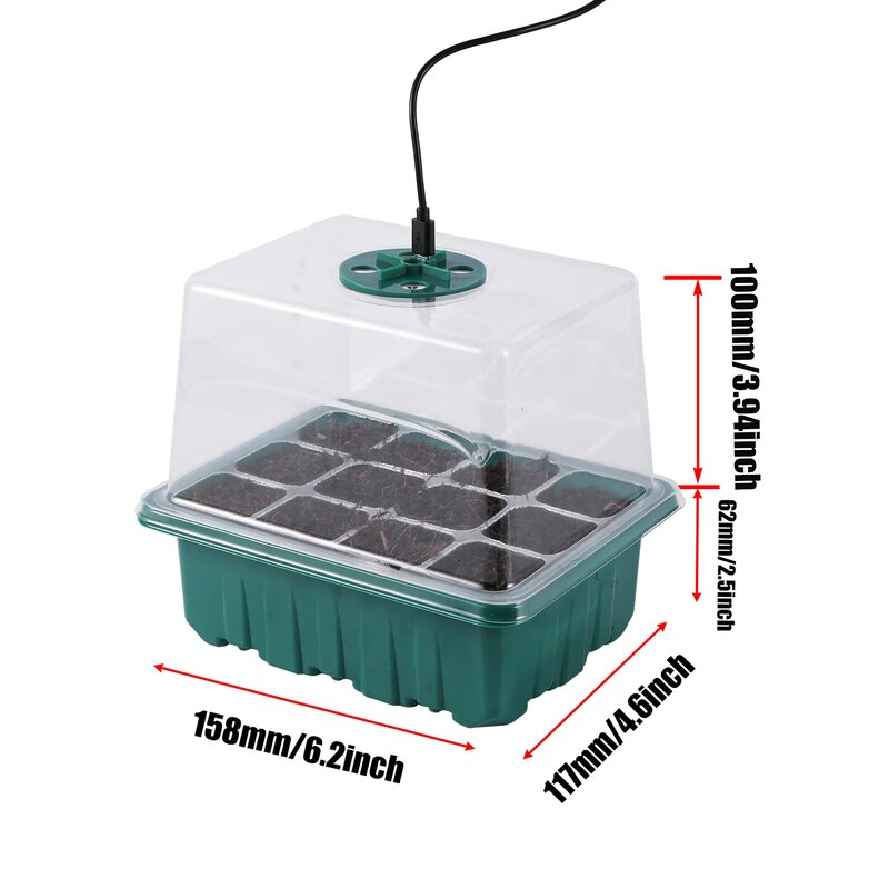 Luz de cultivo para iniciador de semillas, luz Led de germinación de invernadero para plantas, adecuado para Kit de Inicio de siembra con domo para herramientas de plantas