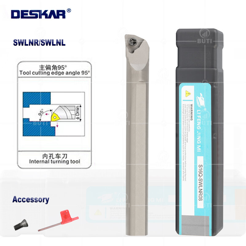 DESKAR 100% Original CNC White Tools Holder SWLNR/L HSS Metal Lathe Internal Turning Boring Bar Used For WNMG08 Carbide Inserts