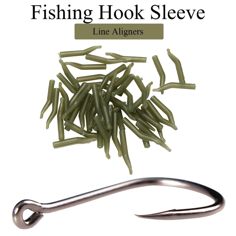 Anti-emaranhado Carp Fishing Hook Sleeve, Hair Rig Line Aligner, Soft Kickers, Line Alinhadores Acessórios, 50pcs por lote