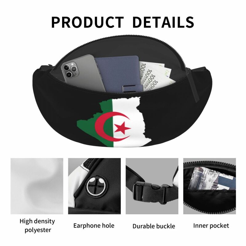 Algeria Map Flag Face Crossbody Backpack Stuff For Man Woman Street Bust Diagonal Bags
