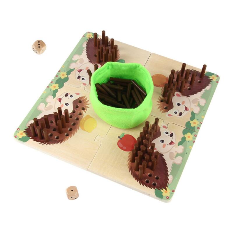 Hedgehog Game for Early Education, Montessori para Activity Counting and Sorting