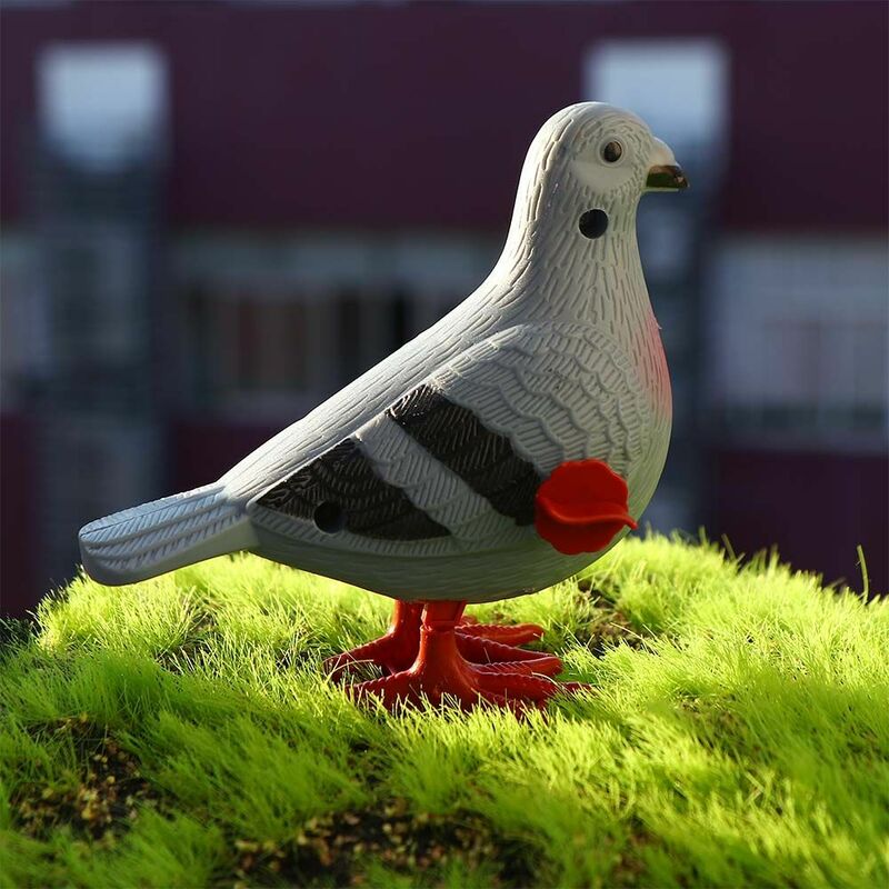 Brinquedo modelo plástico do pombo com estatueta artificial da pena, Wind Up Animal Figurine, Brinquedos educativos, Pull Back Pigeon