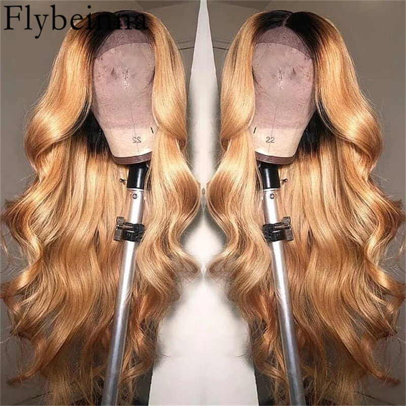 Body Wave 4/27 Colored  40Inch 13x6 Lace Frontal Wigs Human Hair Ombre Honey Color 13x4 Transpart FrontWig Brazilian Hair Wigs