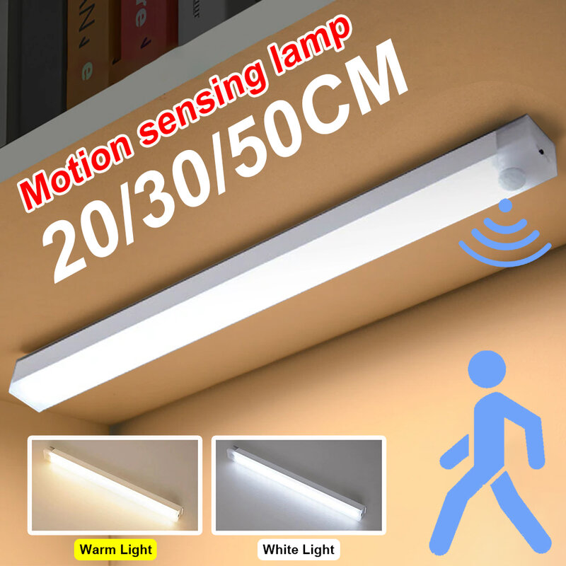 Luz de sensor de movimiento inalámbrica USB recargable luz de noche armario luz LED escalera de pared lámpara decorativa de cocina