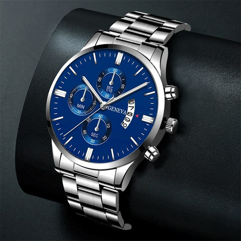 2023 Luxus Mode Herren uhren Silber Edelstahl Quarz Armbanduhr Männer Business Uhr männliche Kalender uhr reloj hombre