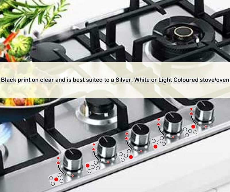 2 Packs Flame Indicator Label Stickers Oven Replacement Bumper Adhesive Knob Symbol Bumper Cook top Hob Cooker Top Marking