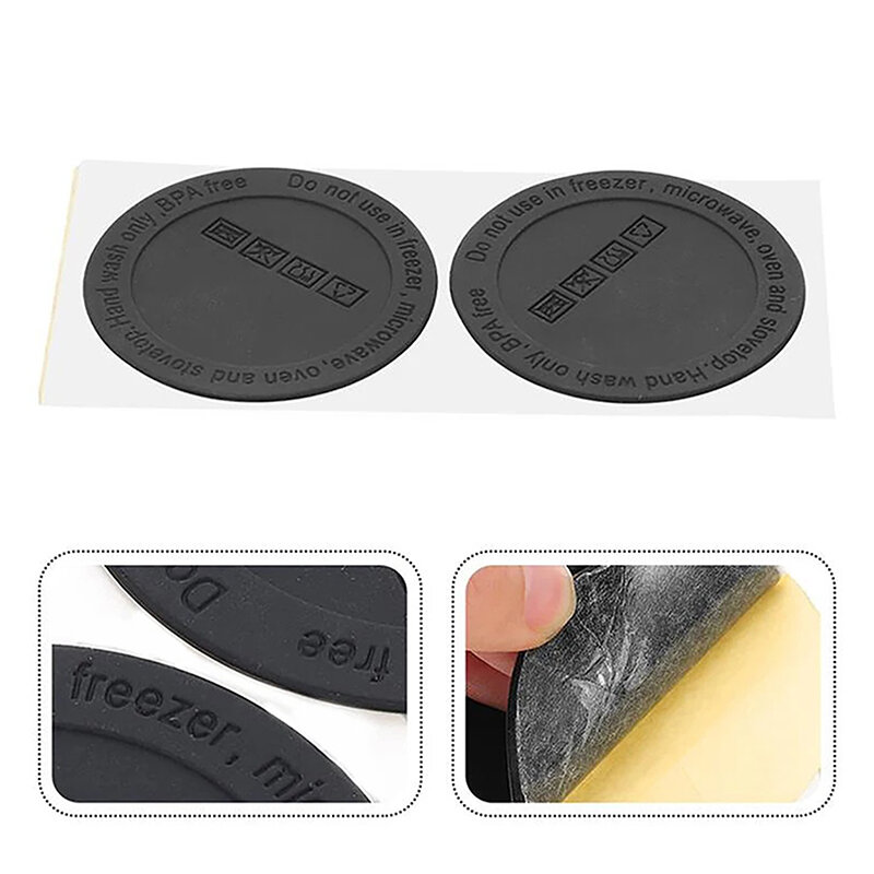 4 pezzi rotondo in gomma nera sottobicchiere Pad autoadesivo tazza inferiore adesivi antiscivolo antiscottatura Tumbler Cup Pad protettivi