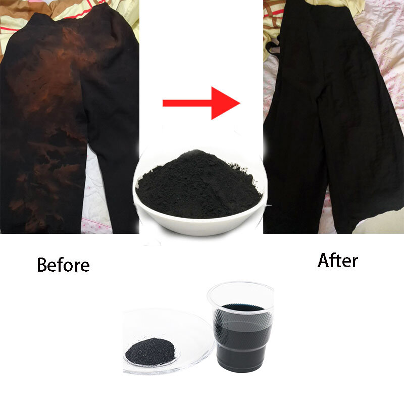 50g/100g preto tecido tintura roupas remodelado agente de coloração algodão linho jeans lona pigmento casa tie-tintura suprimentos artesanais
