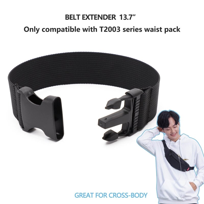 X7YA-extensor de cinturón para riñonera, correa de extensión, bolsa de cintura, cinturones