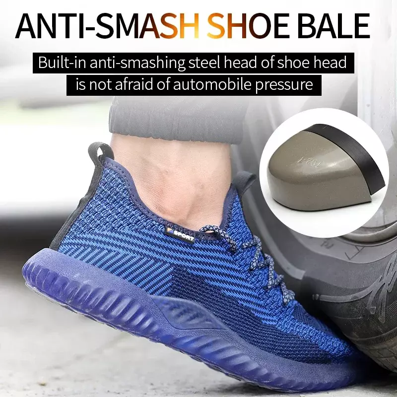 Новинка 2024, ботинки со стальным носком для мужчин, неразрушаемые строительные рабочие ботинки, непробиваемые летние ботинки