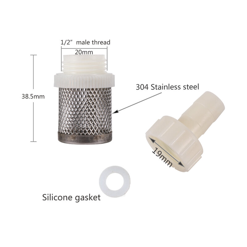 Фильтр для шланга 6-19 мм, защитный шланг для насоса, фильтр для капельного орошения, сетчатый фильтр из нержавеющей стали для промышленного сельского хозяйства