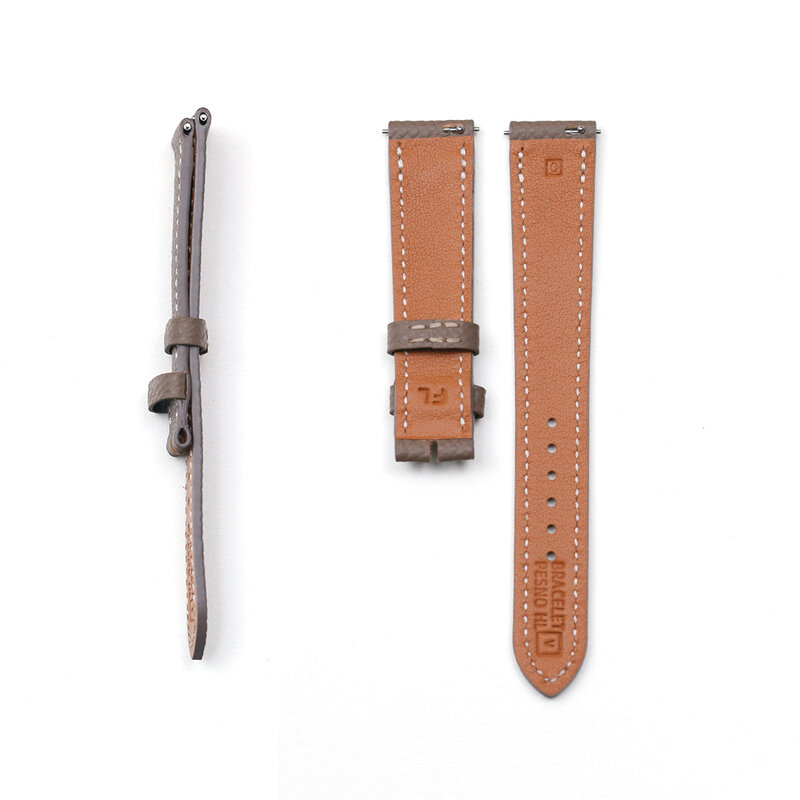 PESNO-correas de reloj de cuero genuino de piel de becerro colorida, muñequeras para mujer con Pin de liberación rápida, adecuado para H Hour, 16mm, 20mm